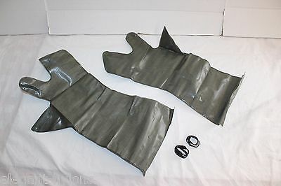 NEW-Military Surplus Chemical Protective Gloves OD Rubber Green 3-Finger NATO