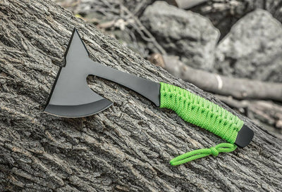 8.75" Black Hunting Axe with Spike