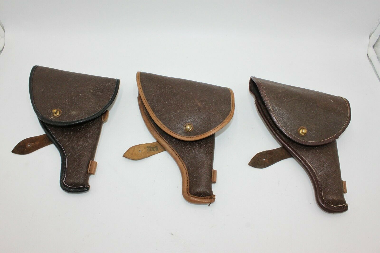 Original Soviet M1895 Nagant Revolver Belt Holster Brown Leather Marked Russian