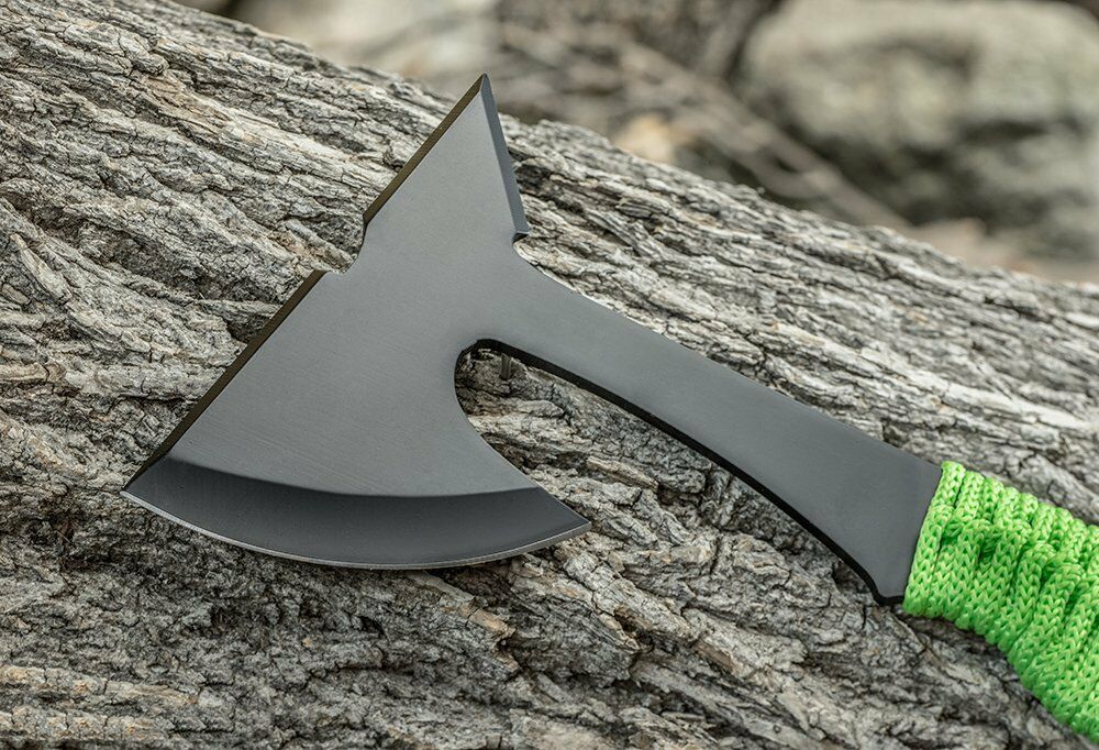 8.75" Black Hunting Axe with Spike