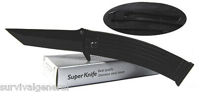 4" Super Knife Spring Assisted Pocket Knife Magazine Style Black