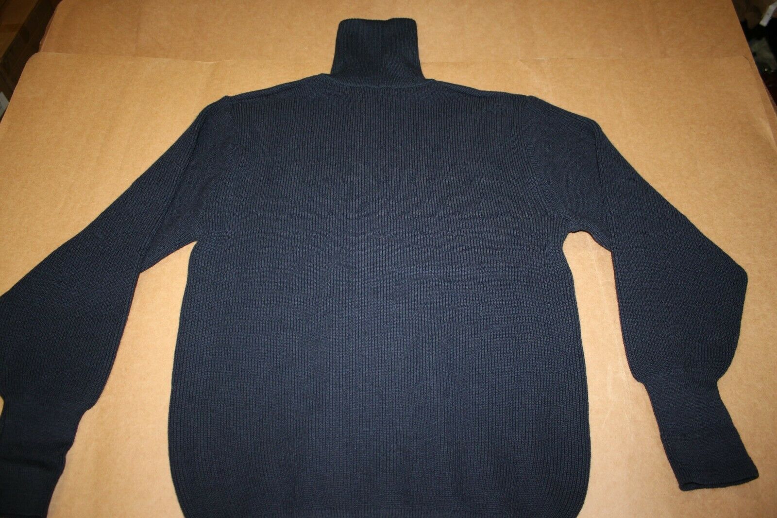 German Military Commando Sweater Pullover Wool Dark Navy Blue Police Zipper 42R