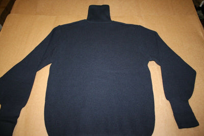 German Military Commando Sweater Pullover Wool Dark Navy Blue Police Zipper 42R