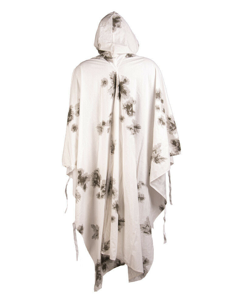 Military German Army Style Snow Poncho Cotton White Winter Camo Hooded Hunting