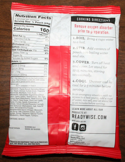 ReadyWise Chicken Flavored Noodle Soup Freeze Dried Food EXP 2045