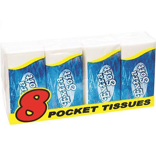 8 Pack-Facial-Tissue-Pocket-Size Packs Ultra Soft Survival EDC White 8 x 10 80