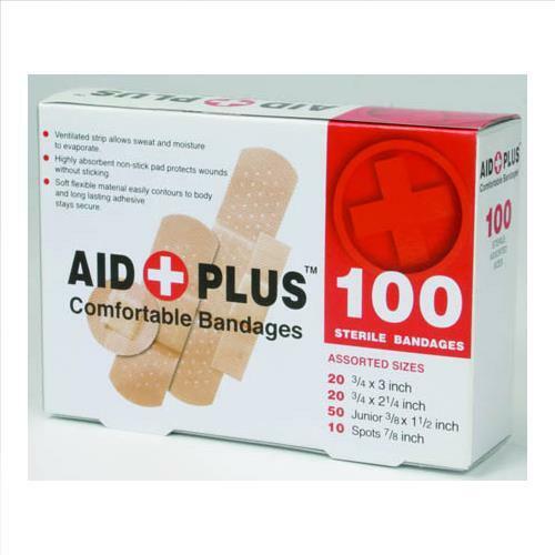 100 Sterile Assorted Size Bandages Band-Aids Survival Kit First Aid Kit Strip