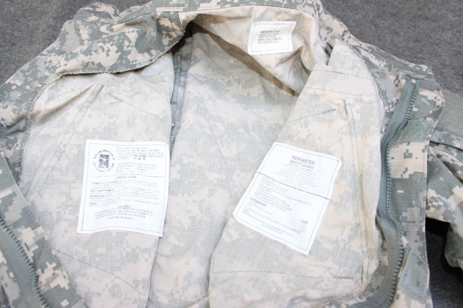 Used US Army Digital BDU Medium Long Uniform Shirt Insect Repellent Bug Resistant ACU
