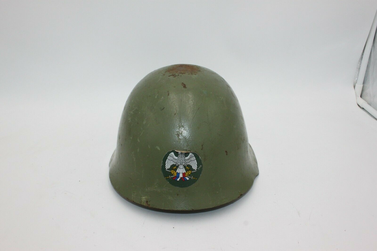 Used Serbian Yugoslav M59/85 Military Surplus Steel Helmet w/ Straps