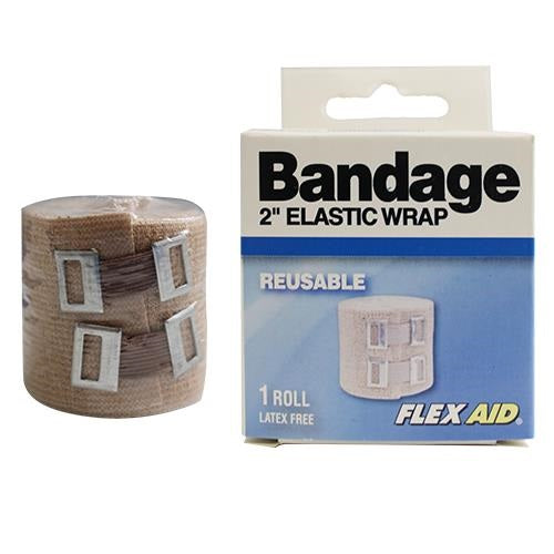 Elastic 2" Wrap Flexible Bandage Reuseable Latex Free