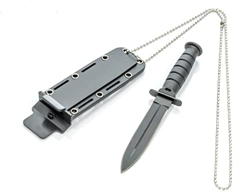 6" Dagger Black Blade with Sheath Neck Knife