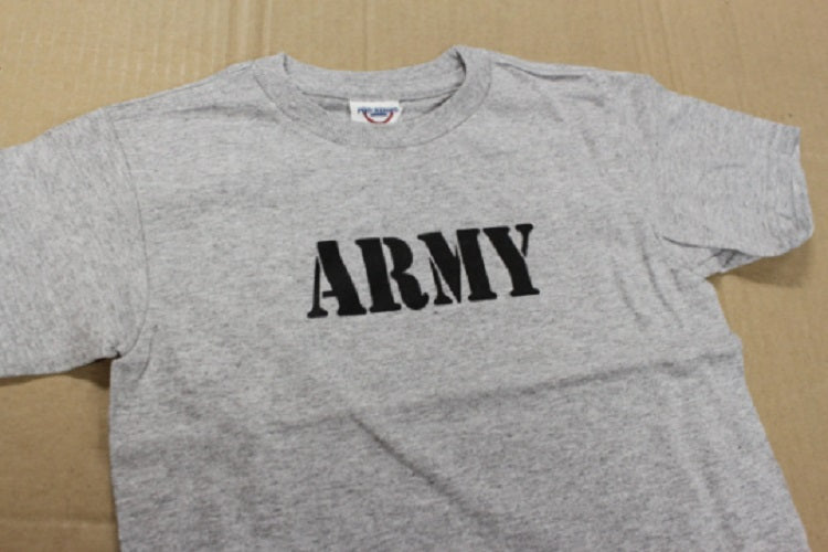 Army Screen Print Toddler Gray Unisex T-Shirt 4T