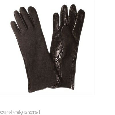 Nomex Flight Gloves Black Fire Resistant Tactical Leather XX Large Size 12