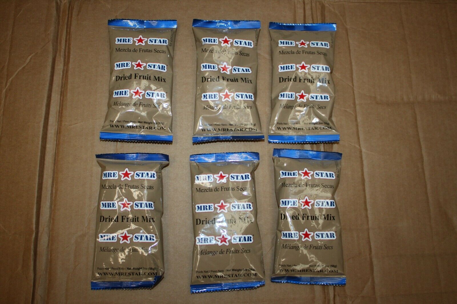 6 Pk MRE Dried Fruit Mix Trailmix Camping Hiking Survival Emergency Snack