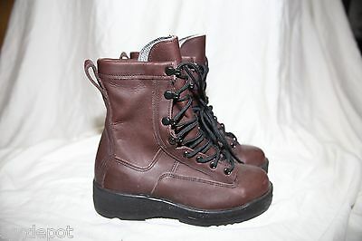 US WELLCO Boots Military Steel Toe Flight Waterproof 5R Vibram Sole Navy Brown Deck NEW