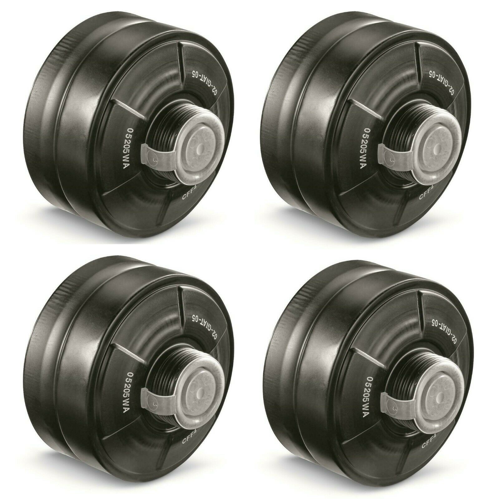 (4) Military Gas Mask Filter 40mm Threaded NATO fits Israeli MP5 Canister NEW