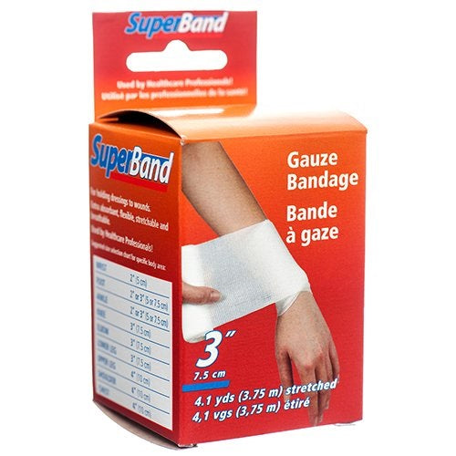 8 Boxes - SuperBand 3" Gauze Roll Bandage Conform Stretch Emergency First Aid Kits
