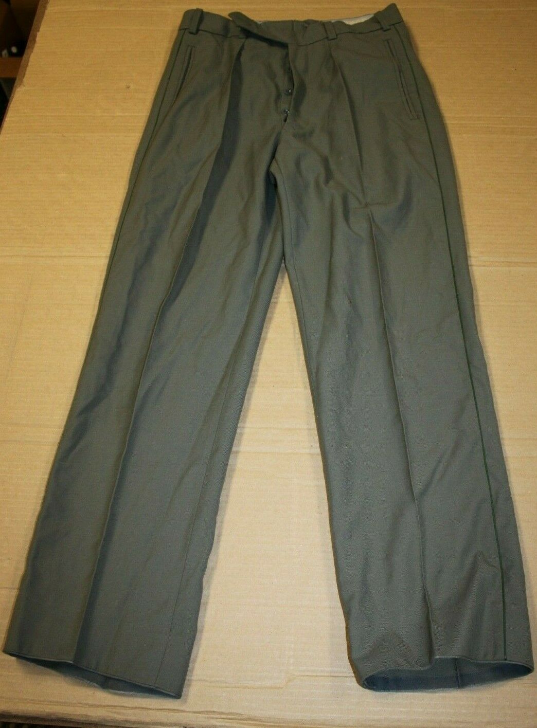 Military Swiss Garberdine Wool/Poly Dress Pants Officers French German Green Line