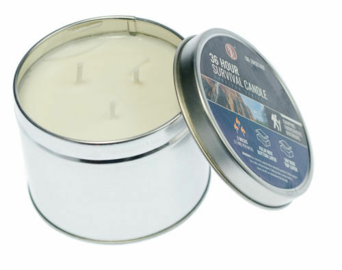 3 Wick Survival Candle Emergency 36 Hour Wilderness Outdoor Heat Camping