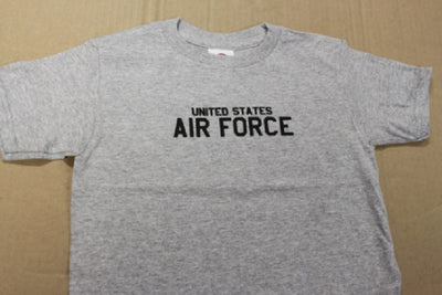 Kid's Air Force Screen Print Toddler Gray Unisex T-Shirt Size 2T to 5/6