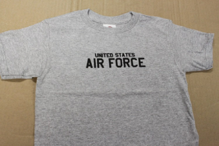 Kid's Air Force Screen Print Toddler Gray Unisex T-Shirt Size 2T to 5/6