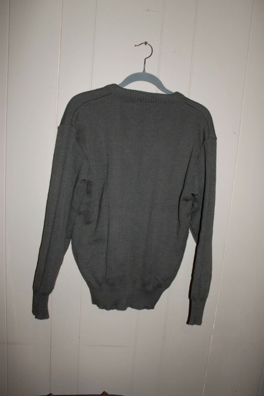 European Military Vintage V-Neck Men's Wool Sweater Officers Dress 48 Medium-Lrg (SWA1)