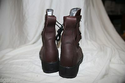 US WELLCO Boots Military Steel Toe Flight Waterproof 5R Vibram Sole Navy Brown Deck NEW