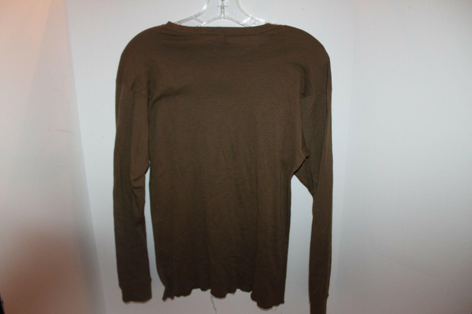 US Military Medalist Men's Long Sleeve Shirt Size Medium Brown Thermals Warm Top