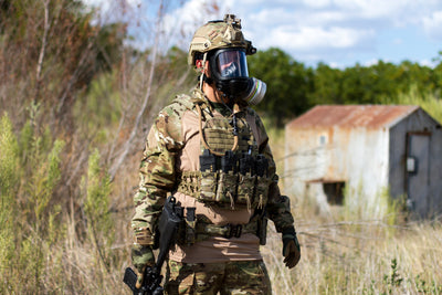MIRA Safety CM-6M Tactical Gas Mask w/ Canteen - Full-Face Respirator for CBRN Defense