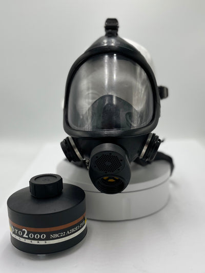 Italian Sekur Military C 607 Gas Masks with Filter & Container