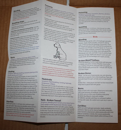 Pet Care First Aid Booklet