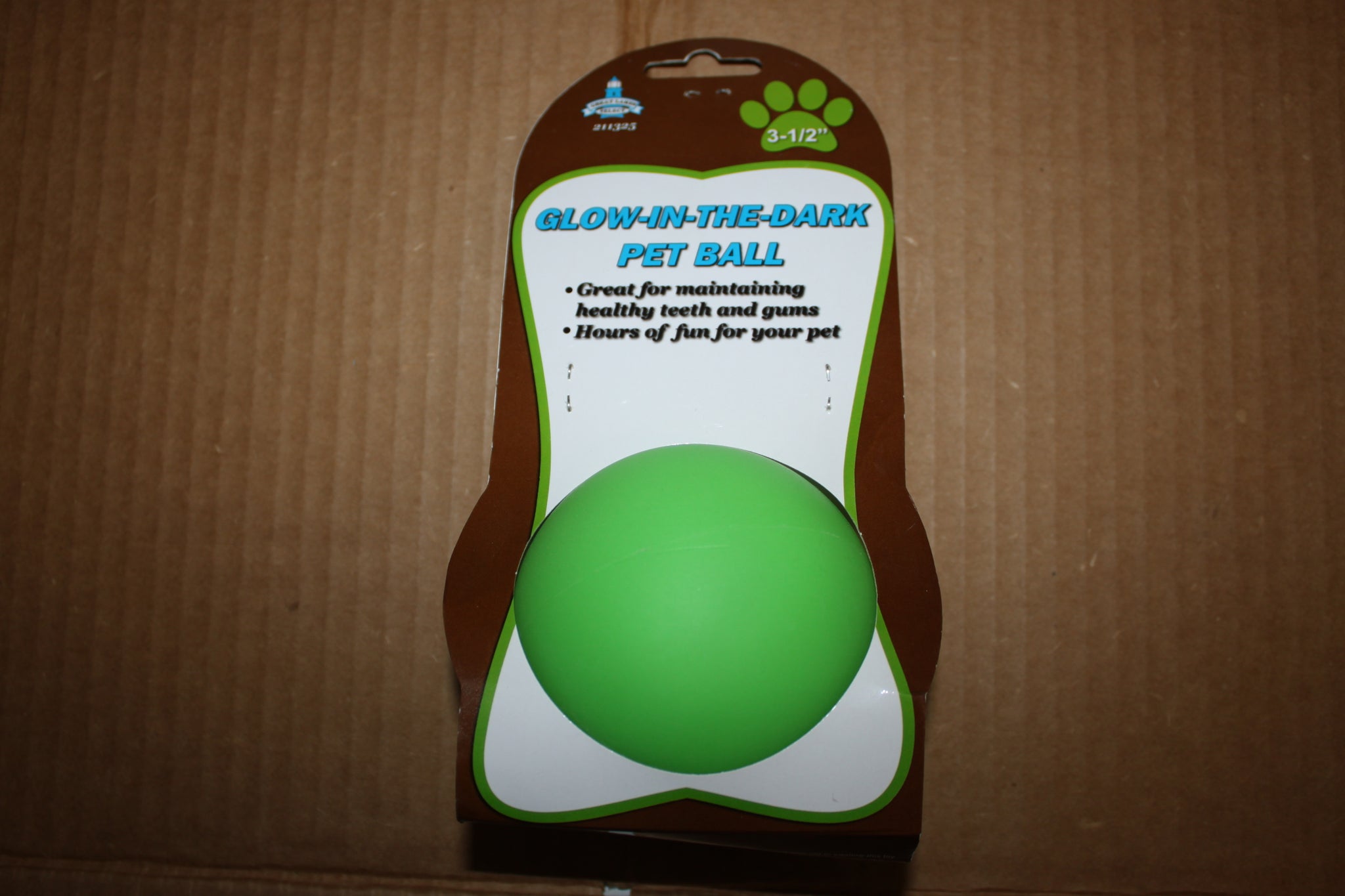 3-1/2" Glow in the Dark Rubber Pet Ball Squeaky Toy