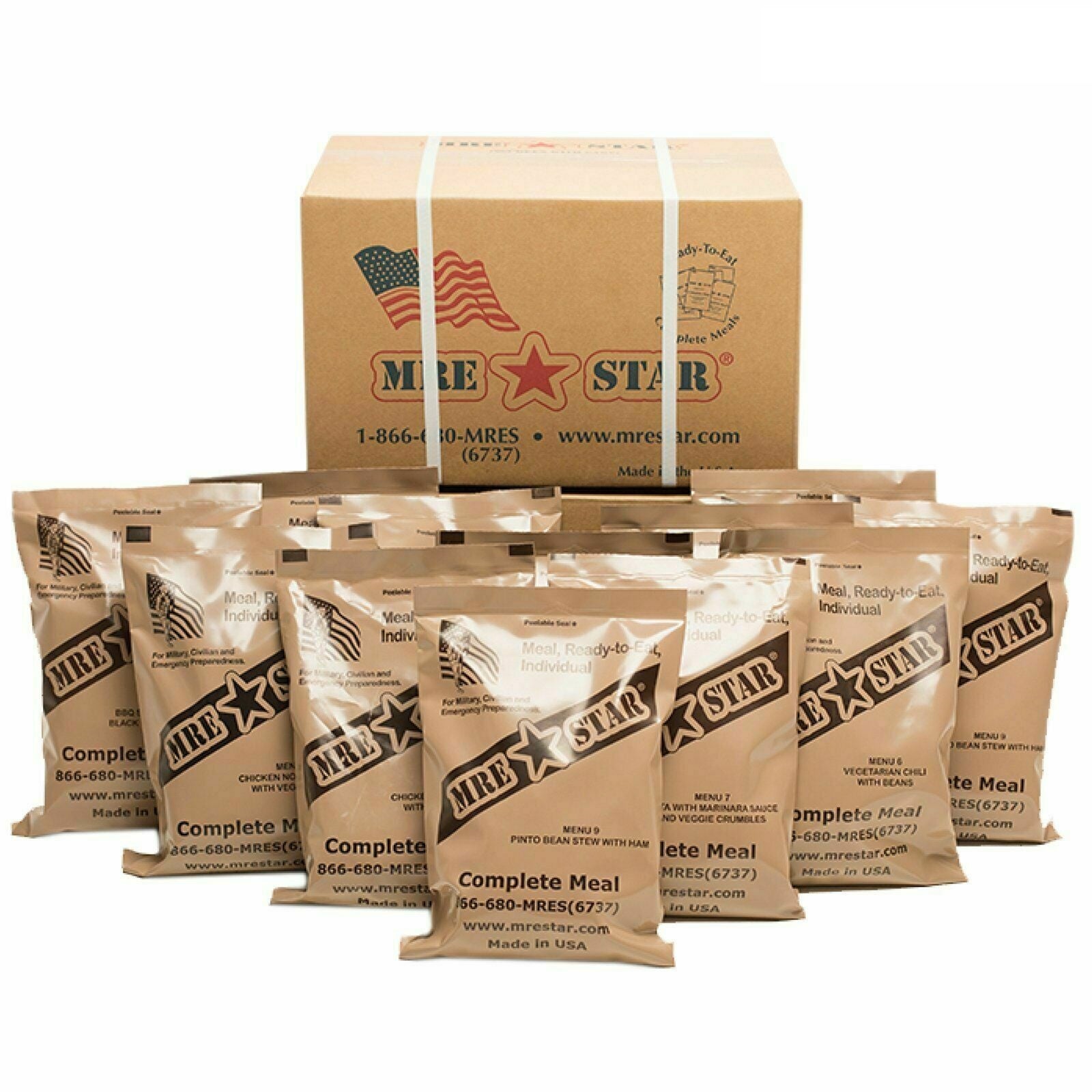 USA Military MRE Meal Ready To Eat Set of 4