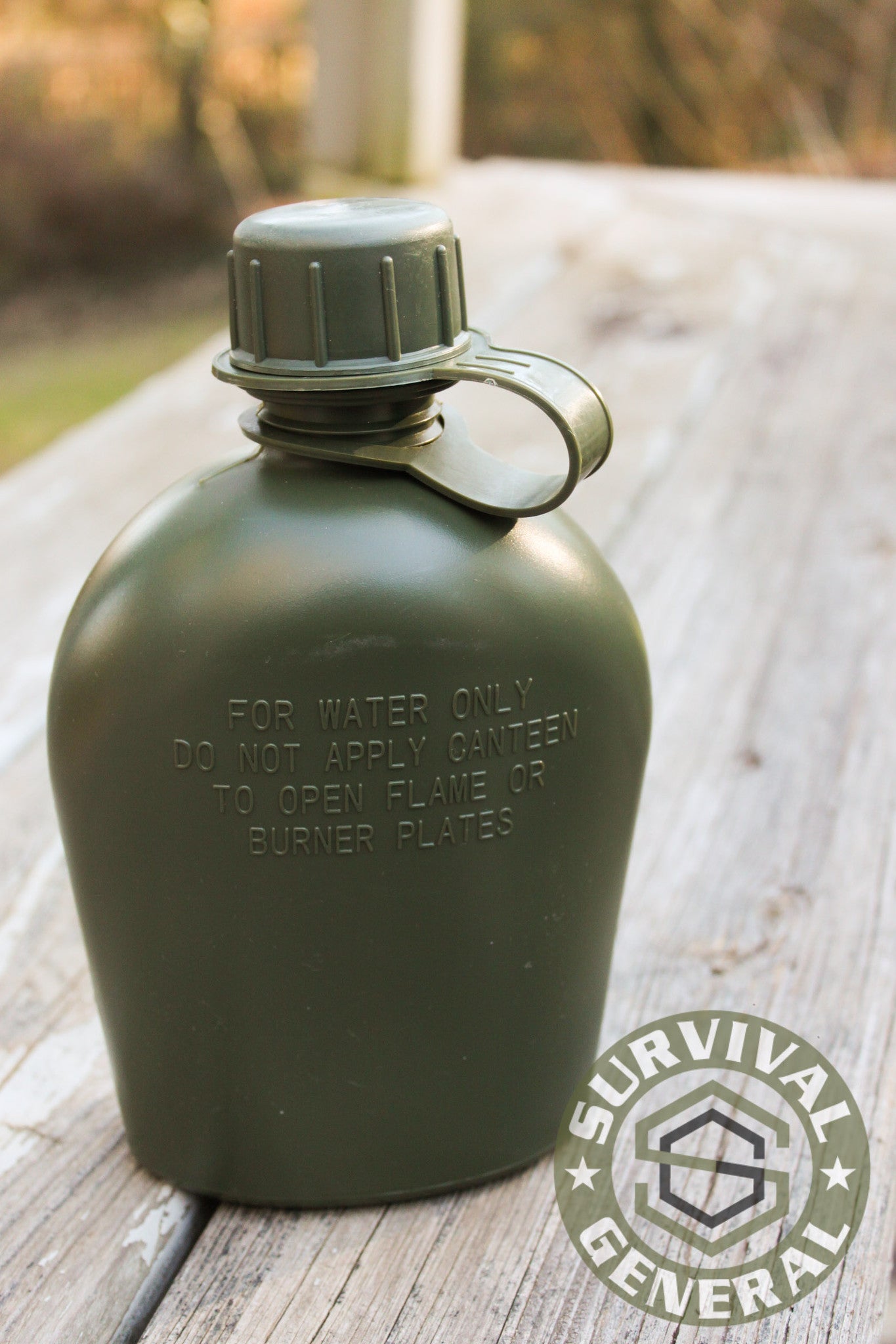 Military OD Green or Solid Black Plastic Water Canteen 1 Quart BPA Free