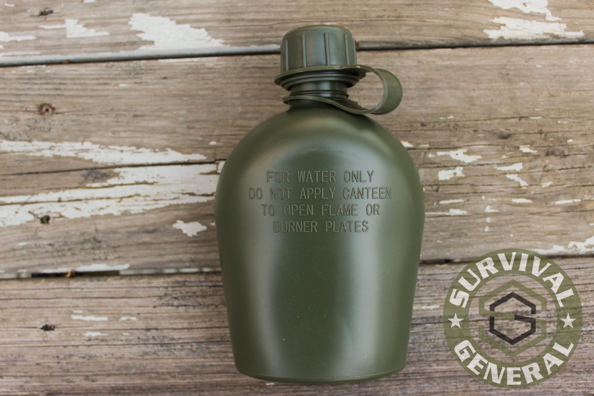 Military OD Green or Solid Black Plastic Water Canteen 1 Quart BPA Free