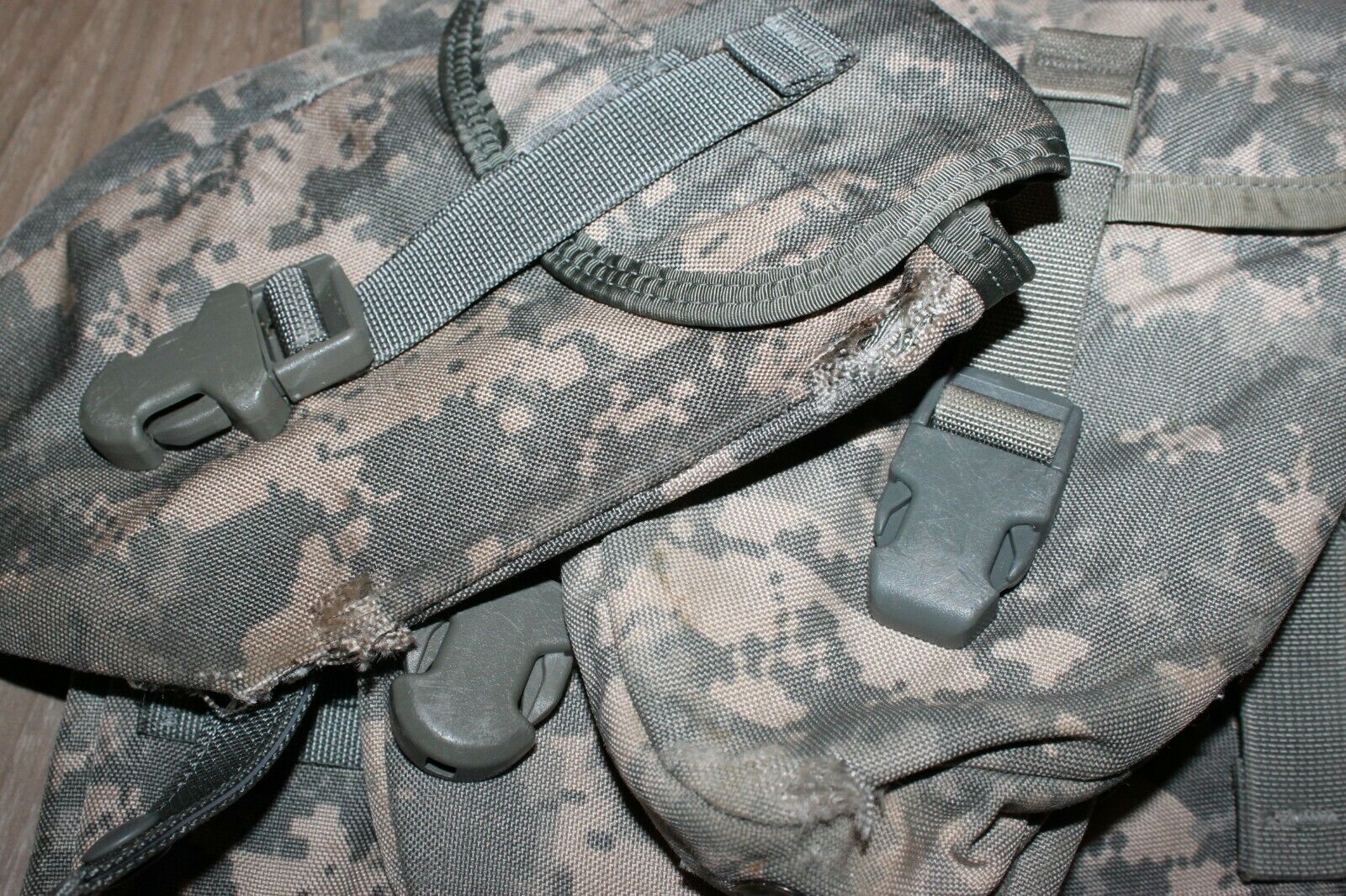 (2) MOLLE Entrenching E-Tool Carrier Pouch ACU Camo Utility Fanny Pack USA Damage