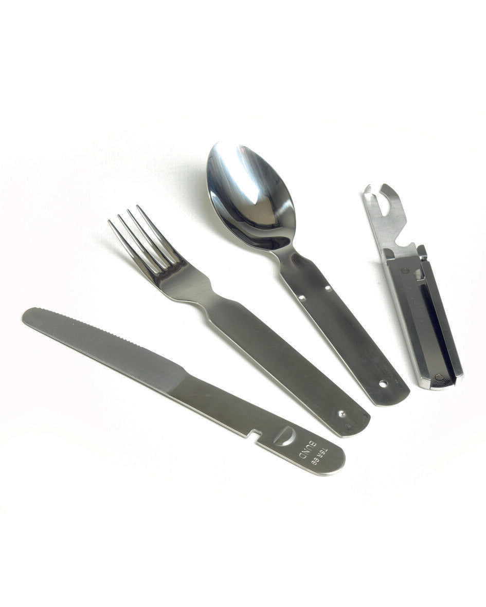 German Style Military Eating 4-Pc Utensil Stainless Steel