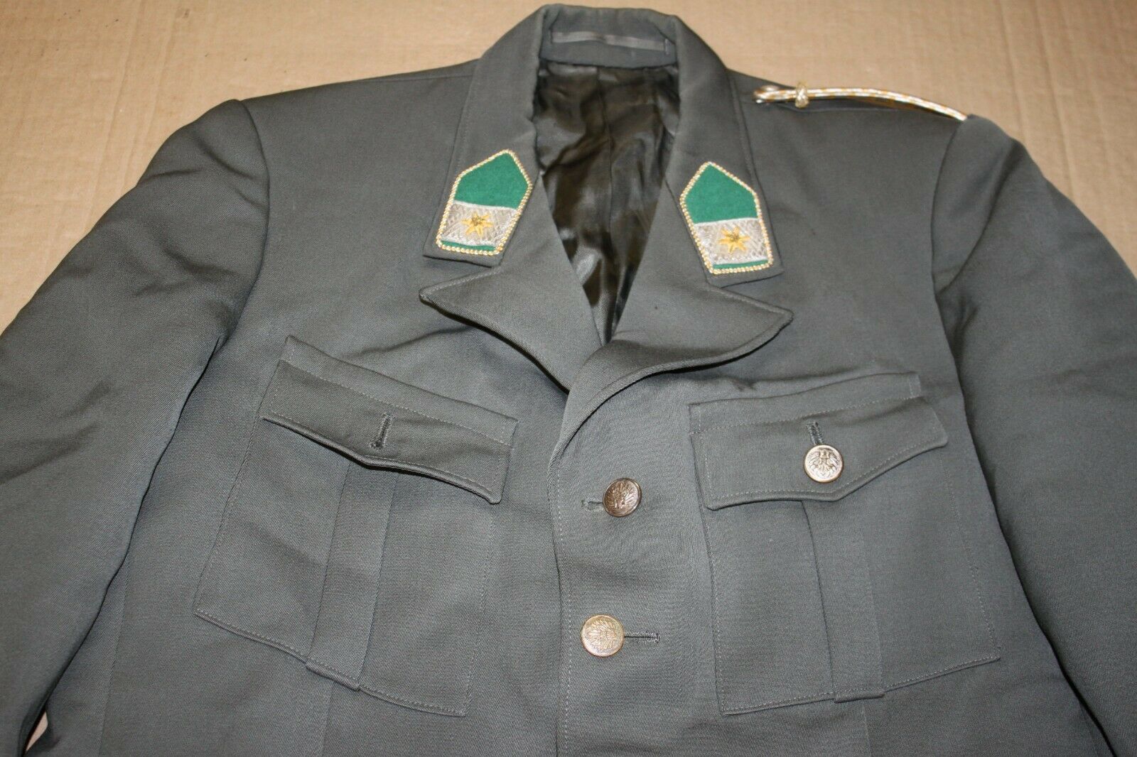 Military Swiss Gaberdine Wool/Poly Dress Jacket Officers Austria German Coat 40R