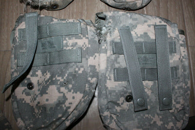 (2) MOLLE Entrenching E-Tool Carrier Pouch ACU Camo Utility Fanny Pack USA Damage