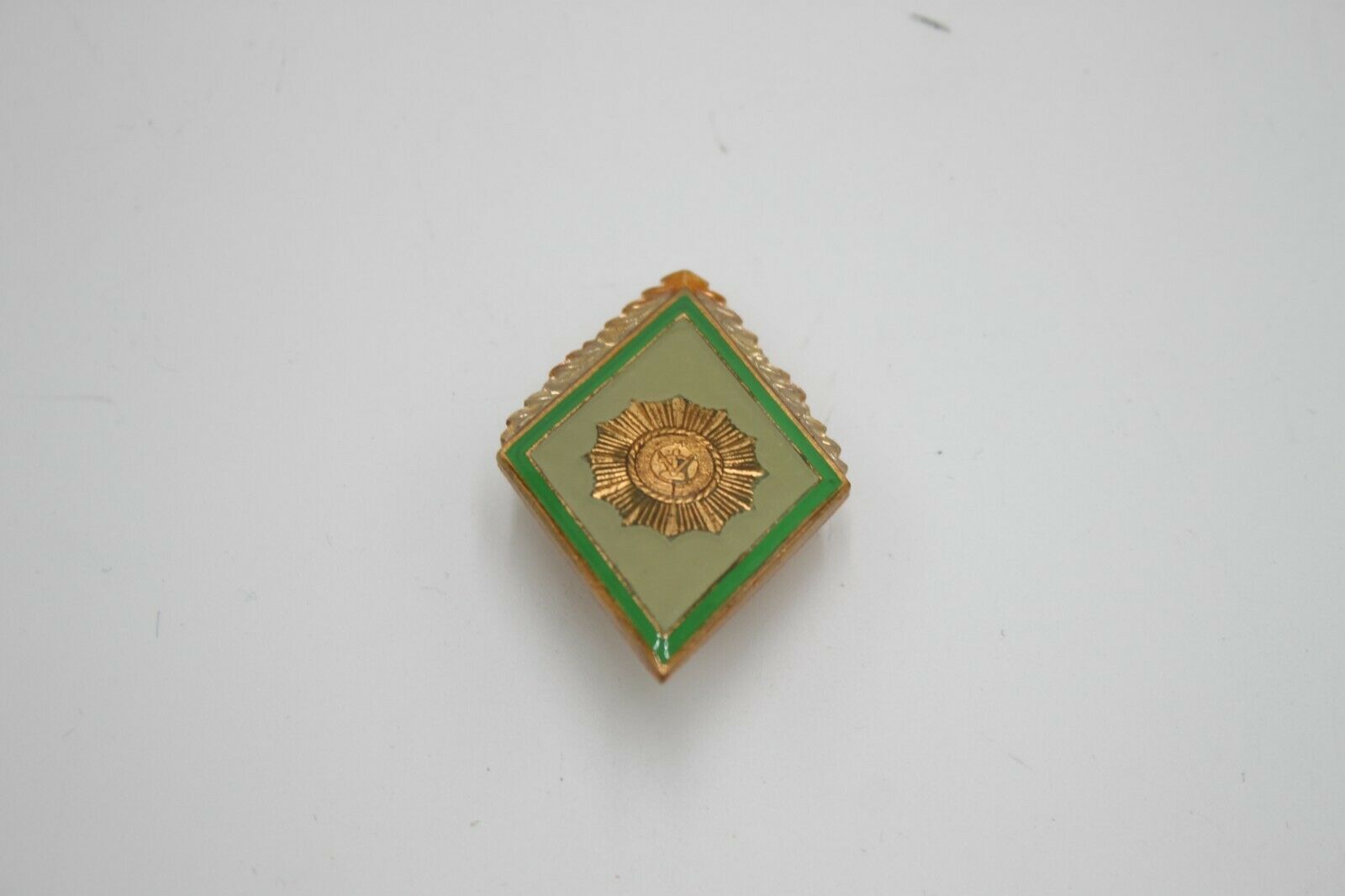 Vintage East German Officer Military Academy Badge Screwback MDI School Pin Army