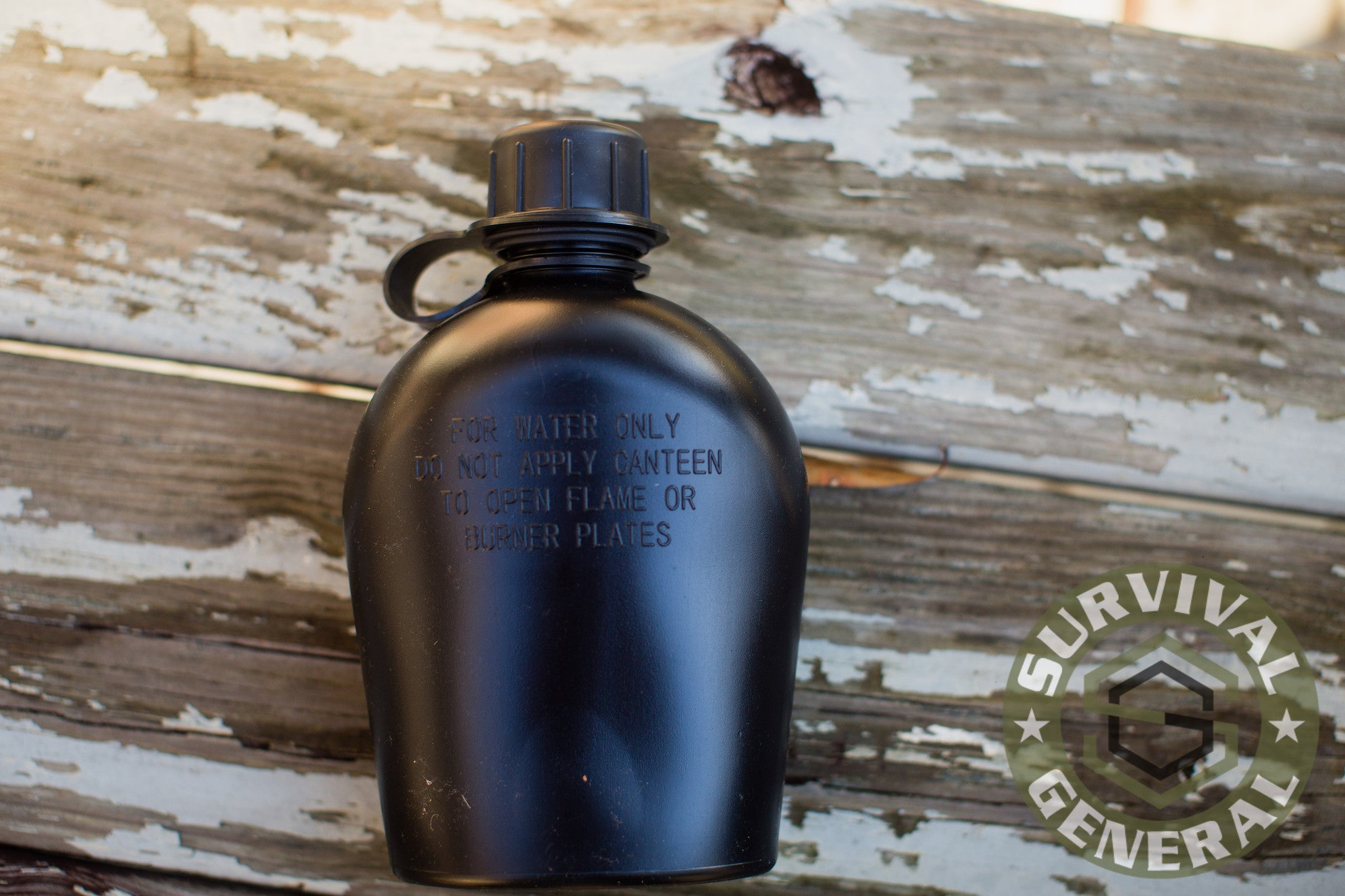 Military OD Green or Solid Black Plastic Water Canteen 1 Quart BPA Free