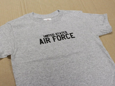 Kid's Air Force Screen Print Toddler Gray Unisex T-Shirt Size 2T to 5/6