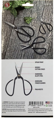 3 Piece Set 4" 6" 8" Chinese Scissors Hardened Steel Black Heavy Duty Survival