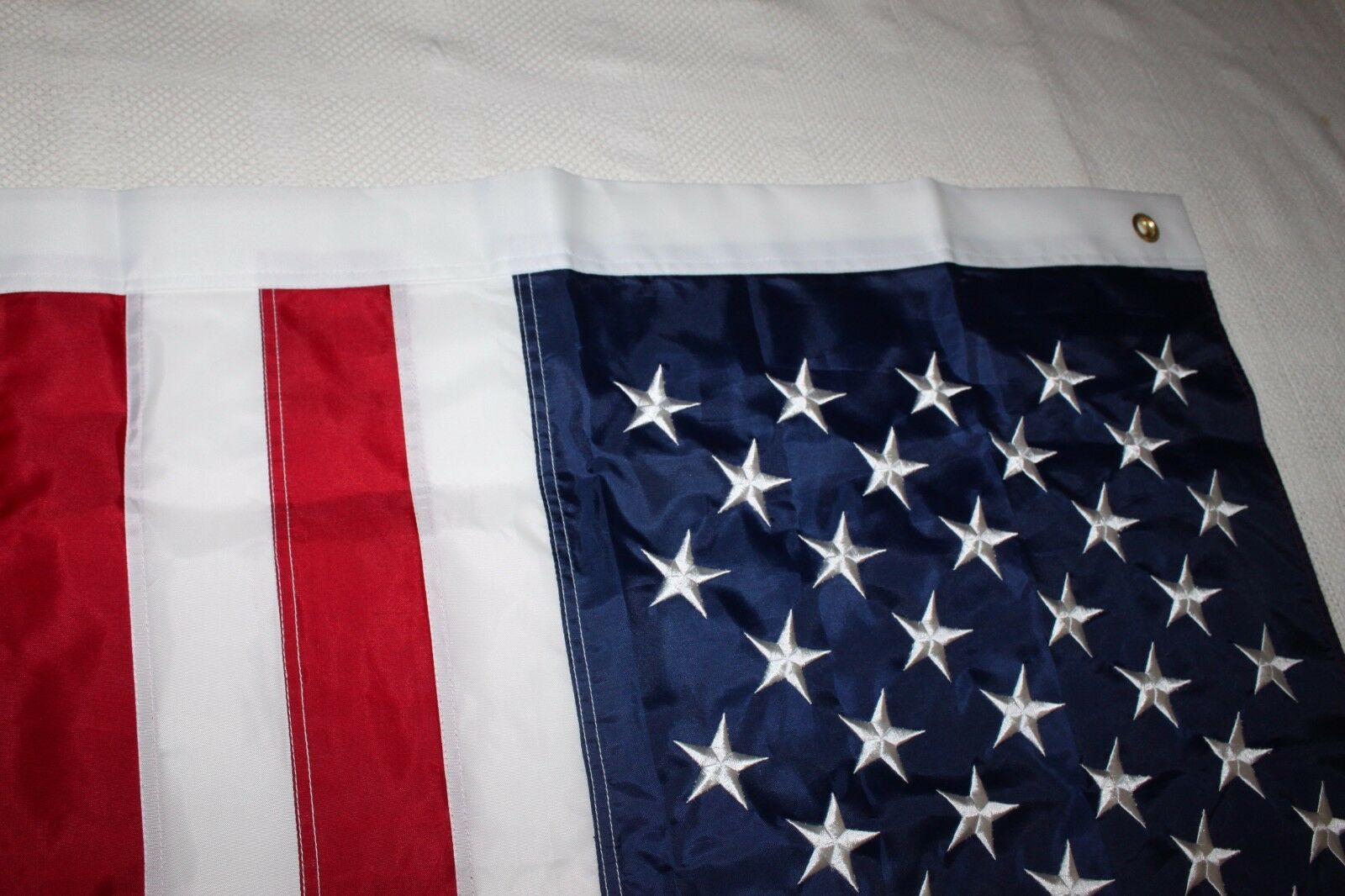 NYLON 3’x5’ US FLAG 50,000 STITCH EMBROIDERED STARS & STRIPES BRASS GROMMETS