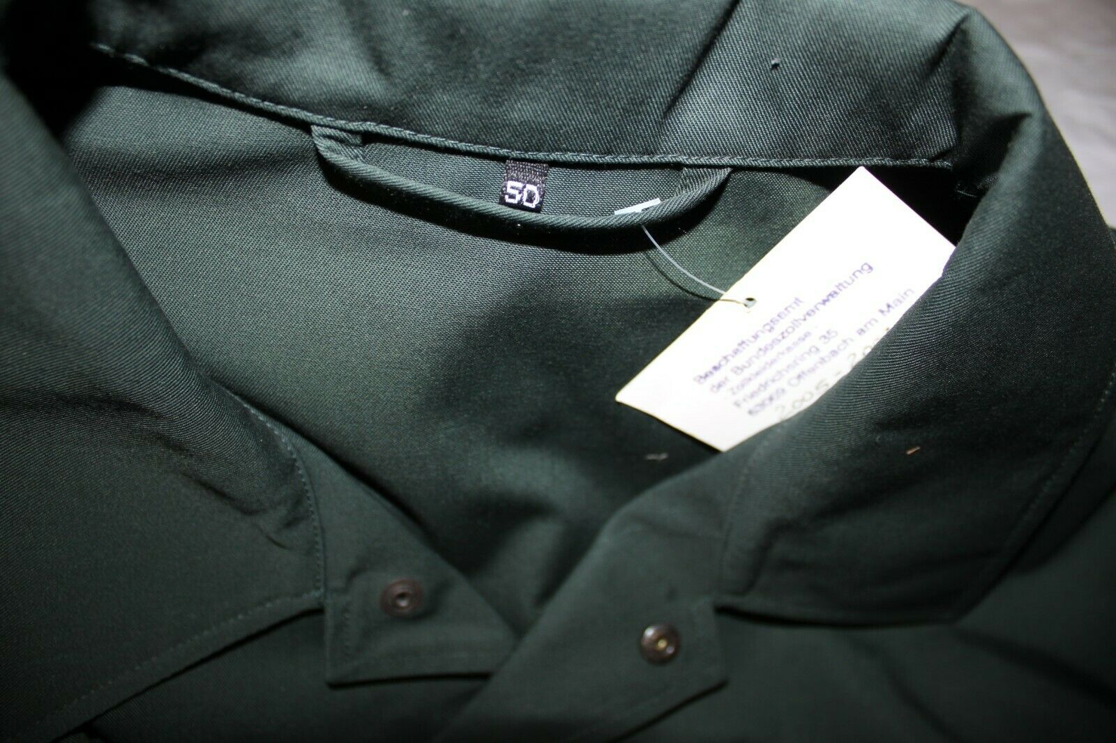 German Military Firmen NR 524 Button Zipper Shirt ZOLL Officer Green Euro 50