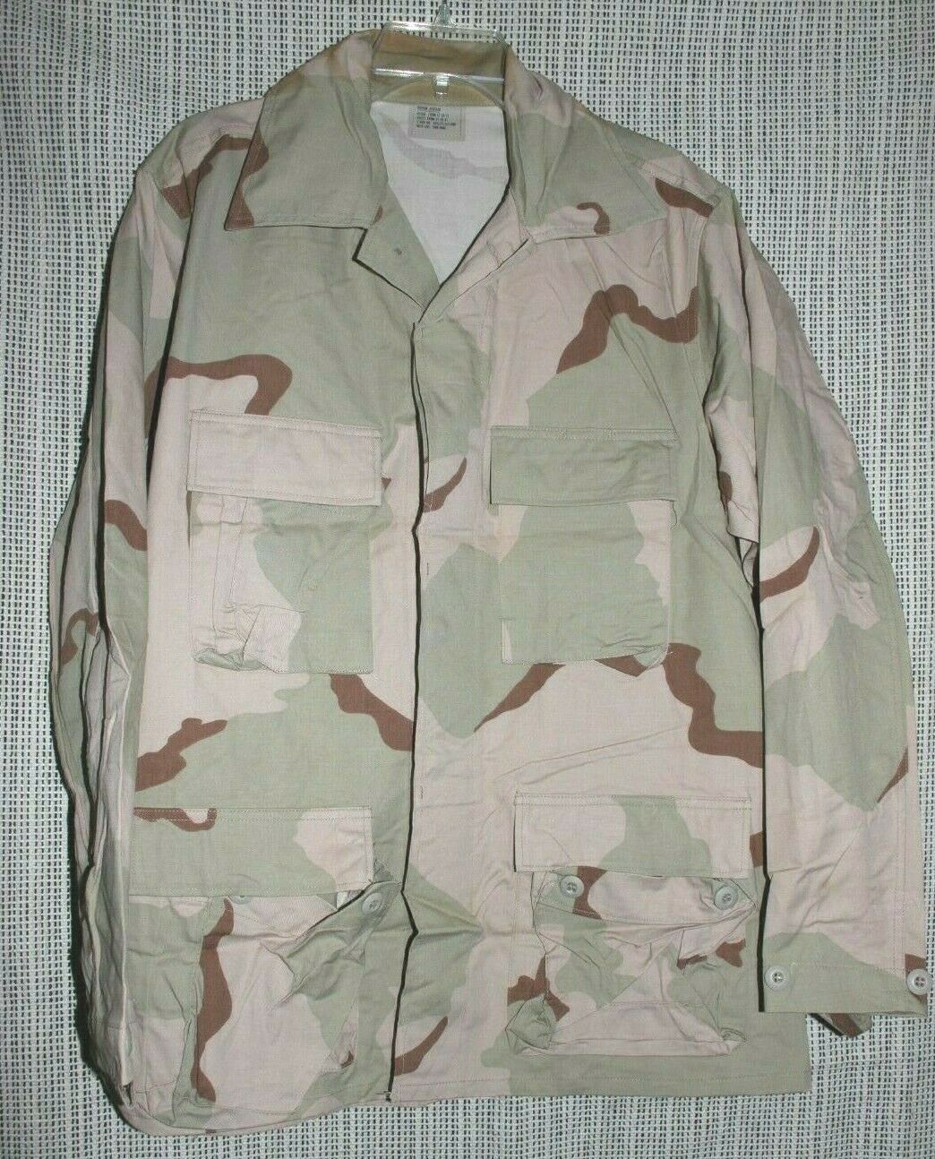 NEW w/ Stains USGI Medium Reg 3 Color Desert Camo Field Combat Shirt BDU Military US Army USA NYCO
