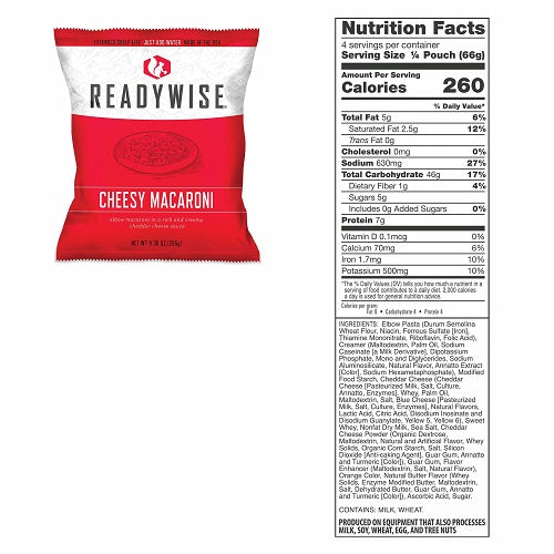 ReadyWise Cheesy Macaroni Freeze-Dried Food EXP 2045