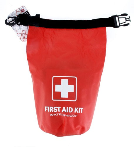 100 Pc. First Aid Kit In Waterproof Red Dry Sack Emergency Survival Hiking