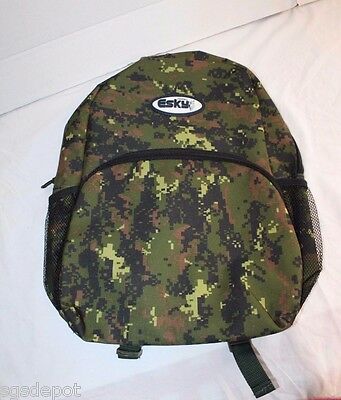 Neon Green Digital Camo Backpack ESKY 4 Pocket Military Style Bag