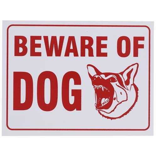 9" x 12" Beware of Dog Warning Sign Novelty Fence Post Plastic Land Yard NEW